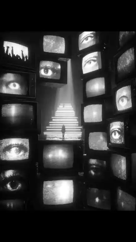 Motion piece, wall of screens