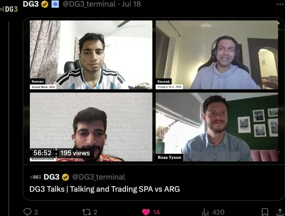 DG3 Talks livestream post with four panellists