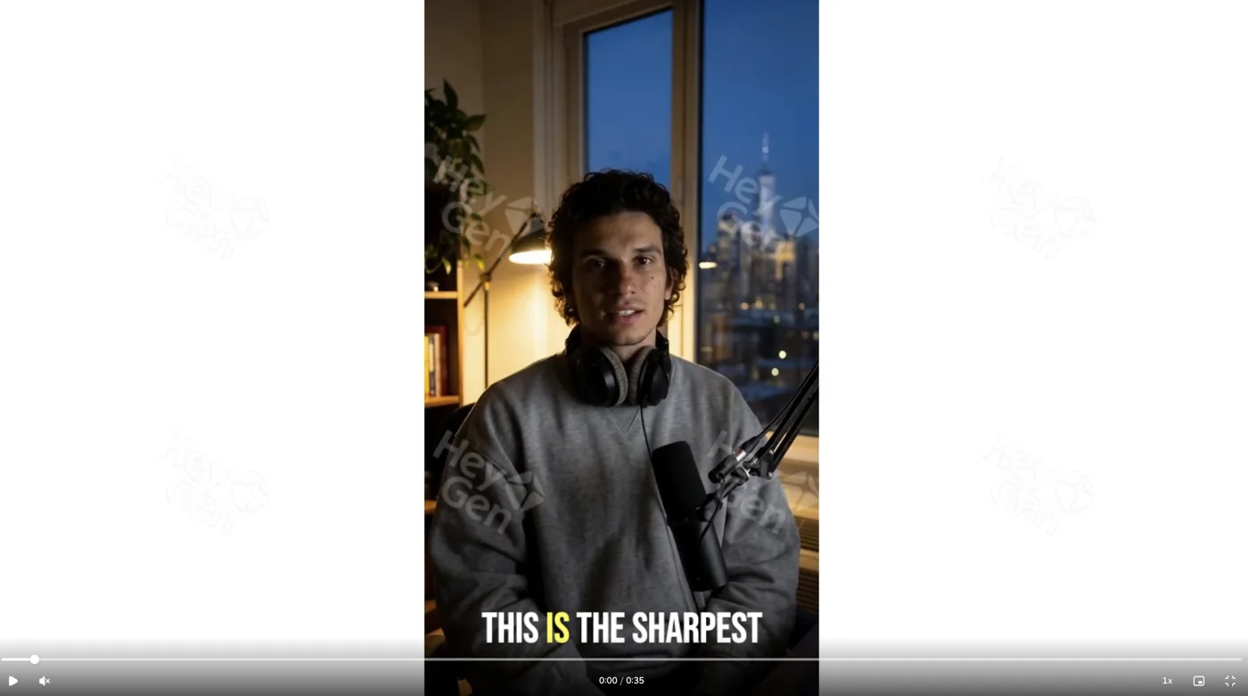 Still from a video fronted by the AI presenter