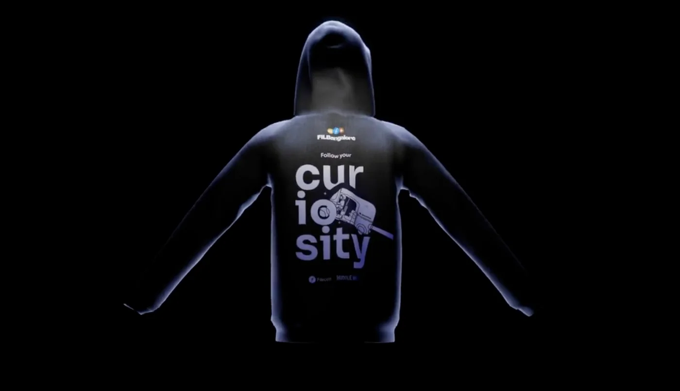 Curiosity hoodie from the event merch line