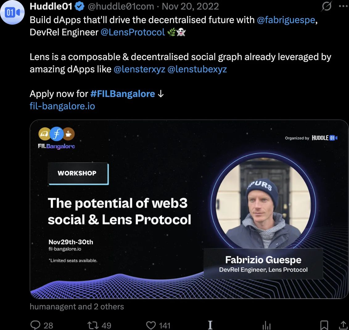Workshop post on the potential of web3 social and Lens Protocol