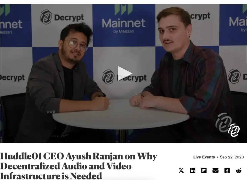 Huddle01 CEO interview on decentralised audio and video infrastructure
