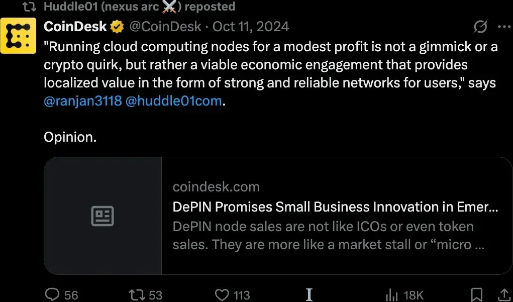 CoinDesk coverage of Huddle01