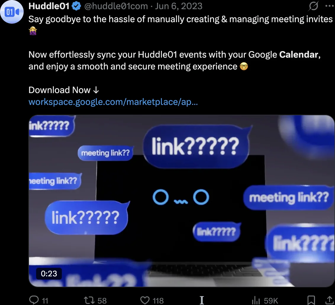 Tutorial post on syncing Huddle01 Meet with Google Calendar
